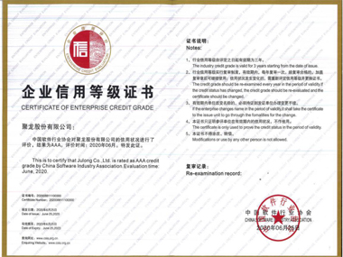 Certificate of Enterprise Credit Grade AAA